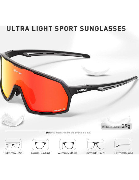 Gafas de Ciclismo KAPVOE K160 Polarizadas UV400 Unisex