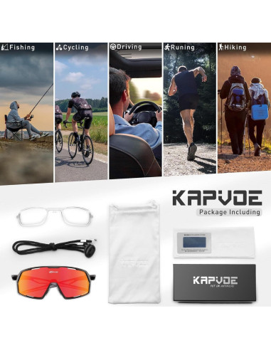 Gafas de Ciclismo KAPVOE K160 Polarizadas UV400 Unisex