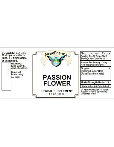 Tintura de Flor de Pasión Orgánica AlchePharma 30 ml 1:3