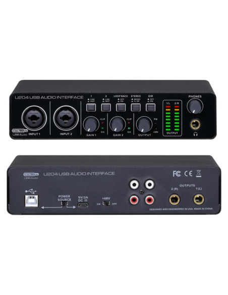 Interfaz de Audio USB BOMGE U204 2x2 para PC y Mac 32Bit/192kHz