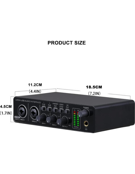 Interfaz de Audio USB BOMGE U204 2x2 para PC y Mac 32Bit/192kHz