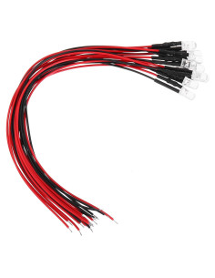 10 LEDs Pre Cableados 5mm uxcell RGB Parpadeo Lento 20cm
