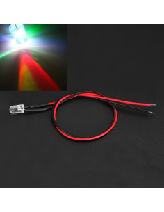 10 LEDs Pre Cableados 5mm uxcell RGB Parpadeo Lento 20cm 2