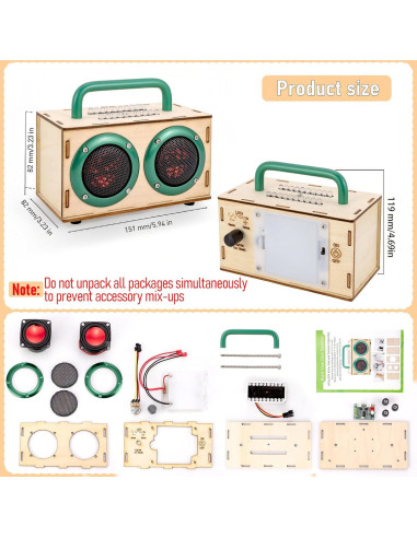 Kit de Altavoz Bluetooth DIY Swhmc - Proyectos STEM para Niños