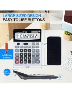 Calculadora de Escritorio Kurulo 12 Dígitos Pantalla Grande 2