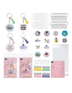 Kit de Llaveros Acrílicos en Blanco AHANDMAKER 168 Piezas