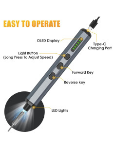 Kit de Destornillador Eléctrico Tomorotec Mini 68 en 1 con Pantalla OLED 2