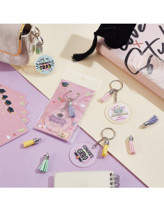 Kit de Llaveros Acrílicos en Blanco AHANDMAKER 168 Piezas 2