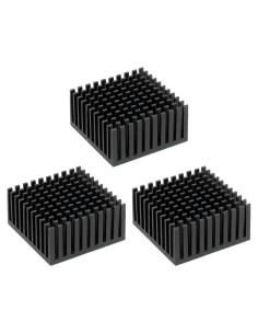 Disipador de Aluminio PATIKIL 40x40x20mm 3 Pcs Negro