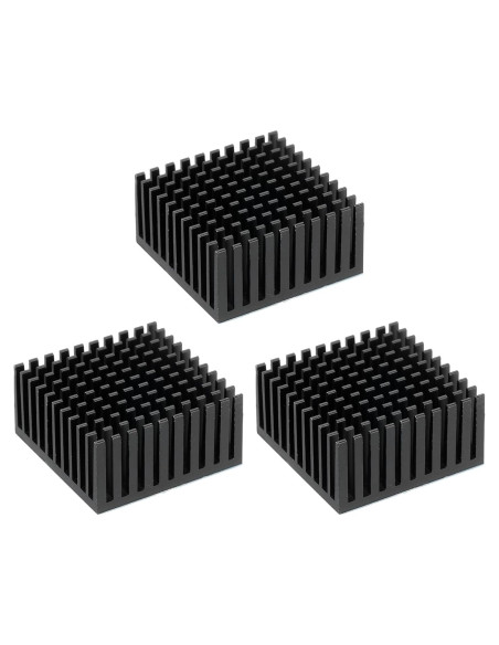 Disipador de Aluminio PATIKIL 40x40x20mm 3 Pcs Negro