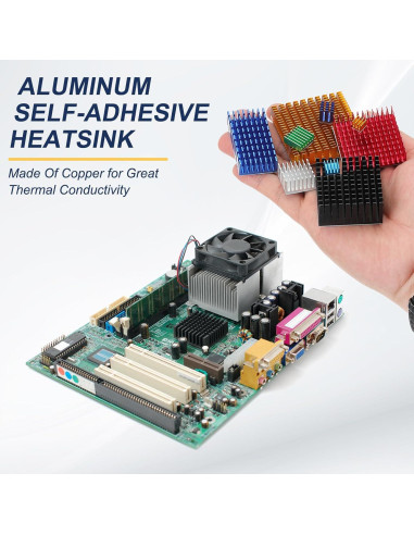 Disipador de Aluminio PATIKIL 40x40x20mm 3 Pcs Negro