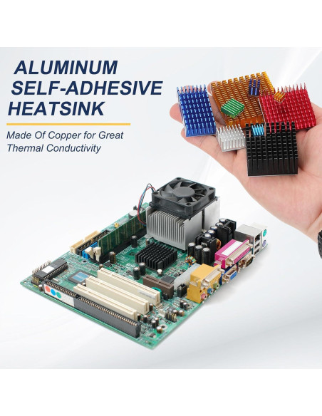 Disipador de Aluminio PATIKIL 40x40x20mm 3 Pcs Negro