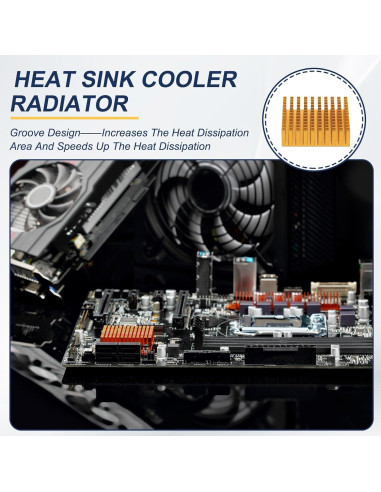 Disipador de Aluminio PATIKIL 40x40x20mm 3 Pcs Negro