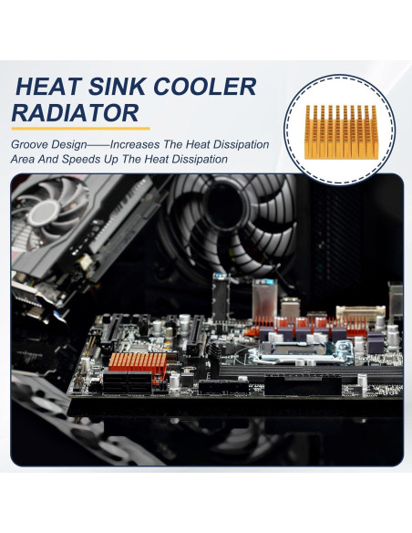 Disipador de Aluminio PATIKIL 40x40x20mm 3 Pcs Negro