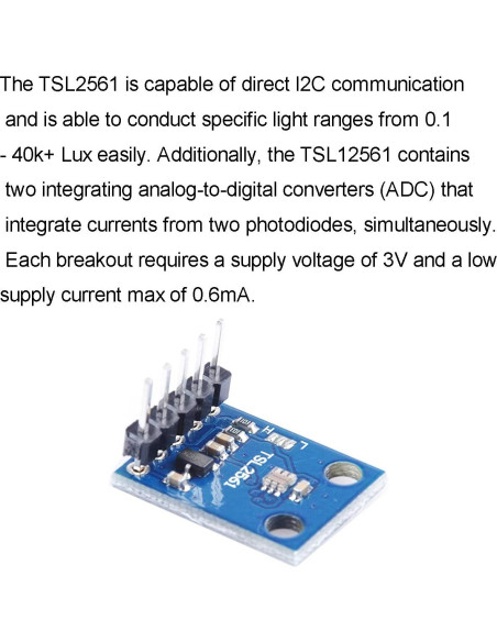Módulo Sensor de Luminosidad TSL2561 DKARDU con LED y Cable