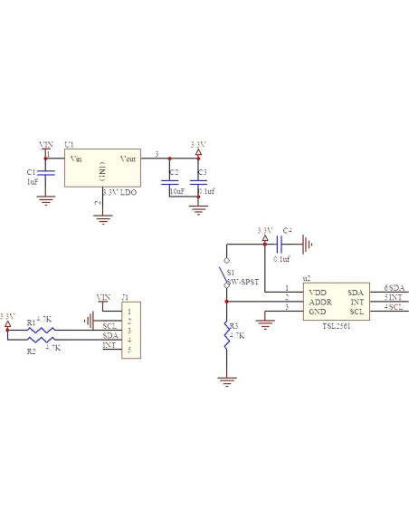 Módulo Sensor de Luminosidad TSL2561 DKARDU con LED y Cable