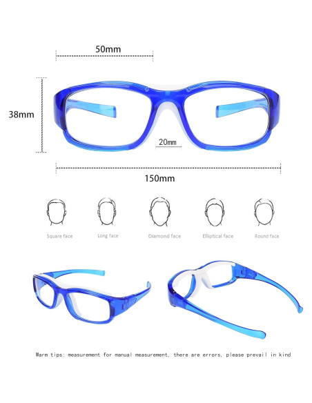 Gafas Deportivas TR90 Azul Mar con Lentes Reemplazables