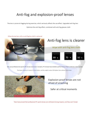 Gafas Deportivas TR90 Azul Mar con Lentes Reemplazables