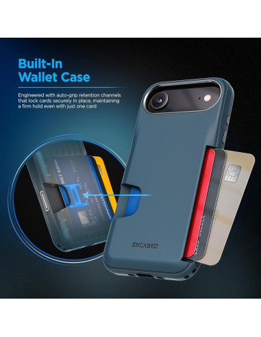 Funda Cartera Encased para iPhone Air - TPU Azul, 1-3 Tarjetas