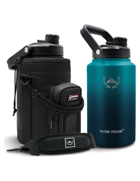Botella de Agua Aislada NATURE PIONEOR 128 oz Azul Malachite