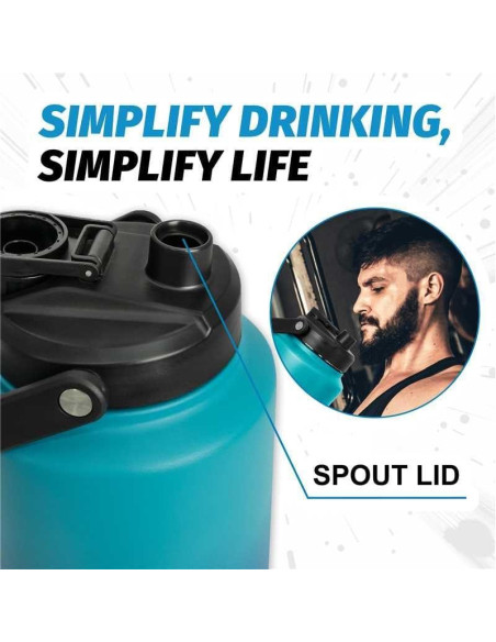 Botella de Agua Aislada NATURE PIONEOR 128 oz Azul Malachite