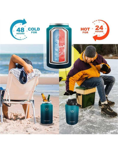 Botella de Agua Aislada NATURE PIONEOR 128 oz Azul Malachite