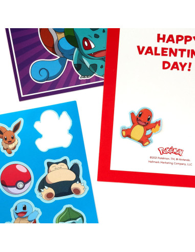 Tarjetas y Stickers de San Valentín Pokémon Hallmark - 24 Unidades