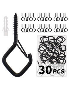 Ganchos de Tornillo CADONO 30 PCS 5.6 cm Negro Resistente