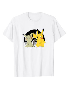 Camiseta Pokémon Pikachu y Mimikyu - Licencia Oficial