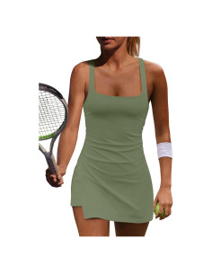 Vestido Deportivo Yanekop para Mujeres con Pantalones Cortos Verde Matcha