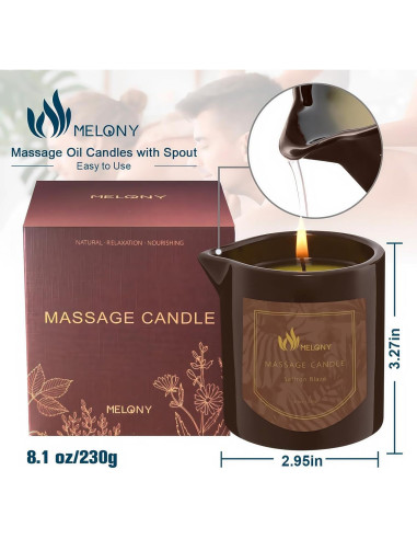 Vela de Aceite de Masaje MELONY Saffron Blaze 230 g - Hidratante