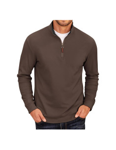 Sudadera de Forro Polar COOFANDY para Hombre Cuello 1/4 Manga Larga