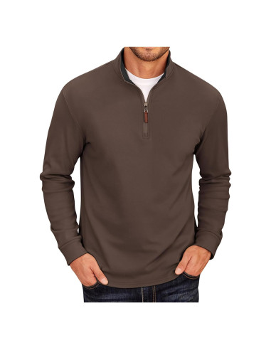 Sudadera de Forro Polar COOFANDY para Hombre Cuello 1/4 Manga Larga