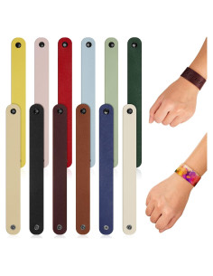 Reginary 12 Pulseras de Cuero en Blanco 22 x 2.5 cm DIY