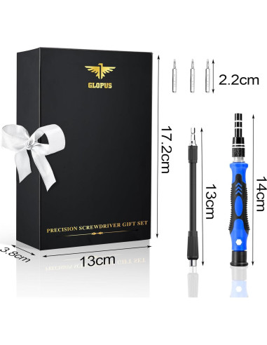 Juego de Destornilladores de Precisión GLOPUS 60 Puntas Negro
