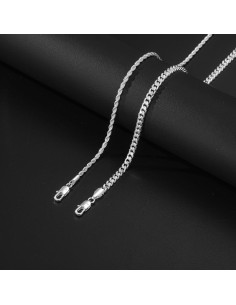 Collar de Plata Esterlina 925 para Hombres - 2 Piezas 50.8cm y 55.88cm 2