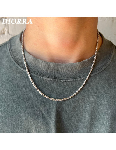 Collar de Plata Esterlina 925 para Hombres - 2 Piezas 50.8cm y 55.88cm