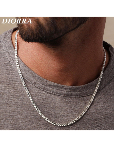 Collar de Plata Esterlina 925 para Hombres - 2 Piezas 50.8cm y 55.88cm