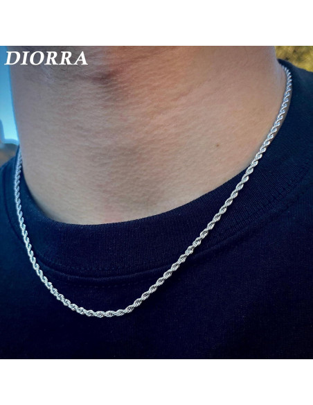 Collar de Plata Esterlina 925 para Hombres - 2 Piezas 50.8cm y 55.88cm
