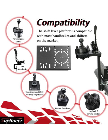 Soporte de Simulador de Carreras Supllueer para Joystick y Freno