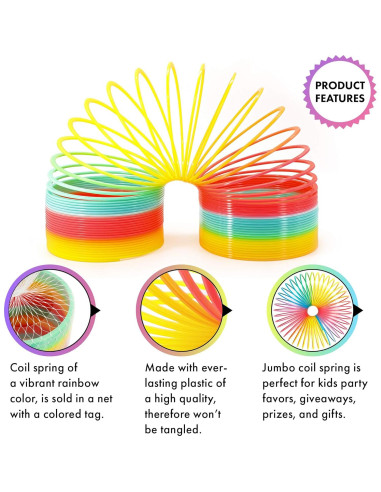Juguete de resorte gigante Srenta arcoíris 15.24 cm para niños