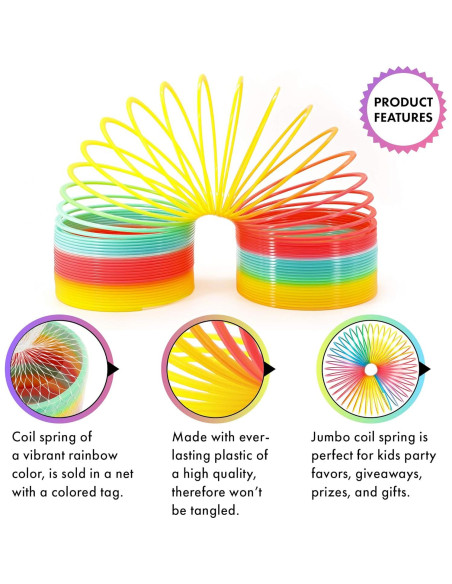 Juguete de resorte gigante Srenta arcoíris 15.24 cm para niños