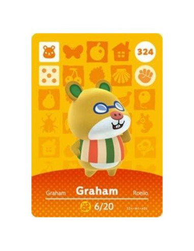 Tarjeta Amiibo Nintendo Animal Crossing Graham Serie 4 - 324