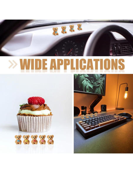 50 Mini Ositos de Resina Multicolor Lyreh 1.8cm Decoración