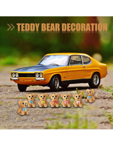 50 Mini Ositos de Resina Multicolor Lyreh 1.8cm Decoración