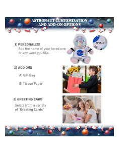 DolliBu Unicornio Arcoíris Astronauta Peluche 23 cm Personalizable 2