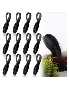 12 Ganchos Adhesivos de Silicona Fiada para Organizar Cables