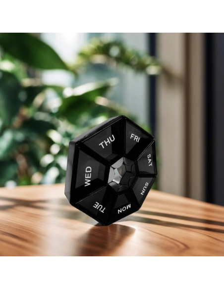 Organizador de Pastillas Diarias LIEBCTRL Negro 7 Días