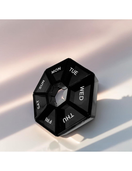 Organizador de Pastillas Diarias LIEBCTRL Negro 7 Días