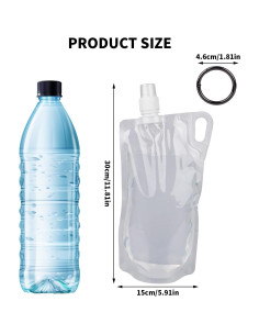 5 Botellas de Agua Plegables 1L Gosknor para Senderismo 2